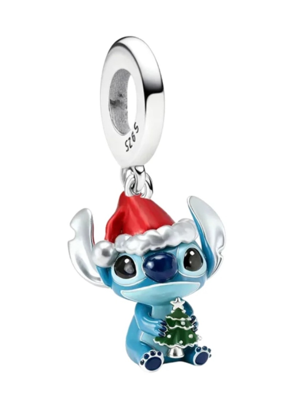 NWOT Disney Lilo & Stitch Christmas Stitch Dangle Charm Sterling Silver 925